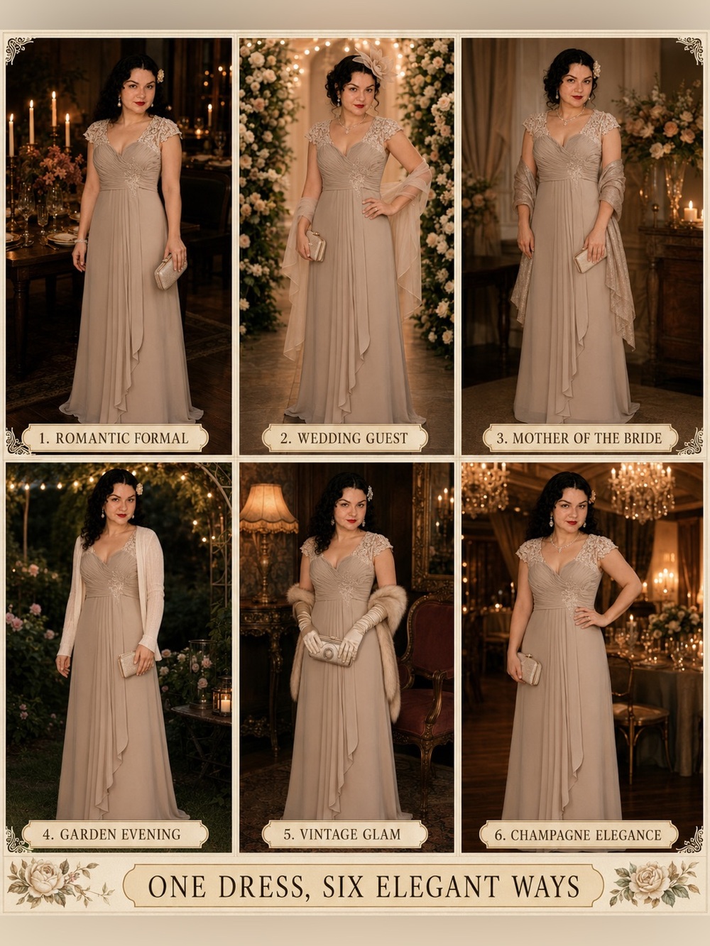 Elegant Lace Cap Sleeve Evening Dress in Beige  Champagne size 12 event NWT
